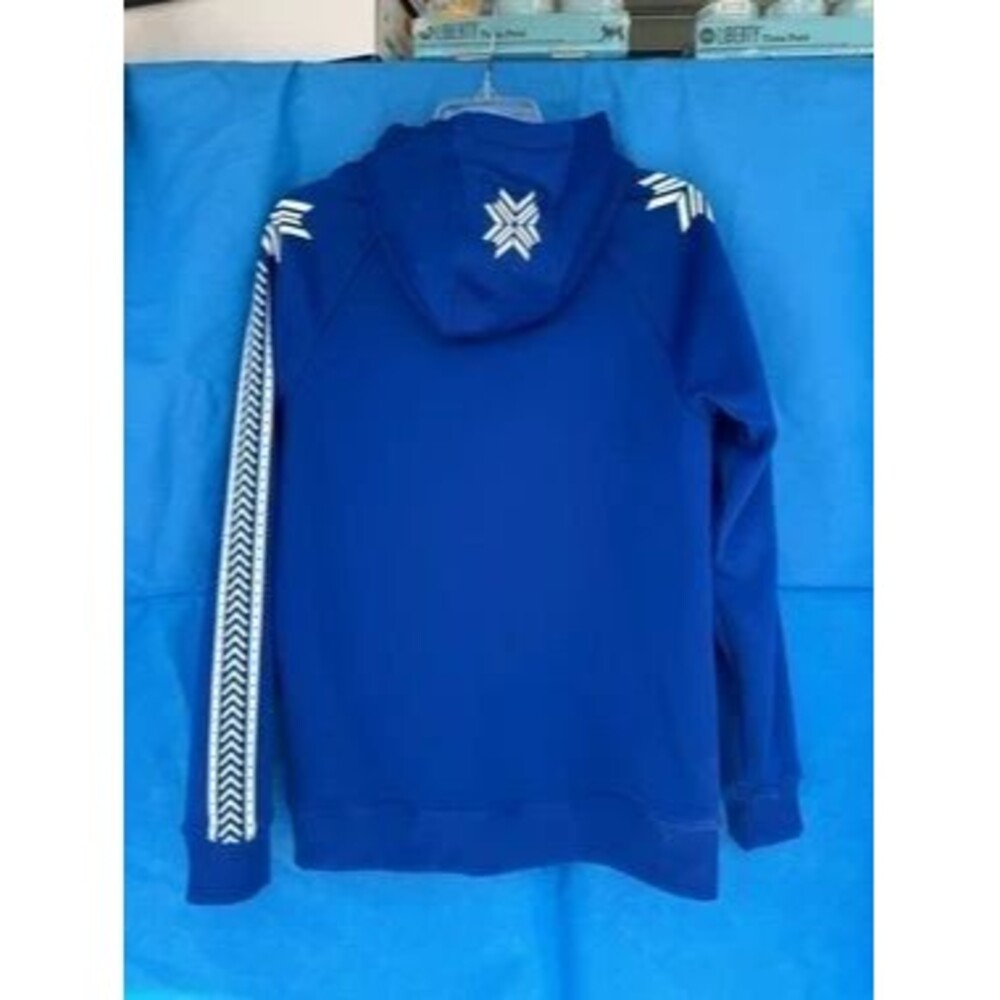 Athleisure Hoodie With Geometric Stripes | Norskwear | Royal Blue Zip - Picture 5 of 5